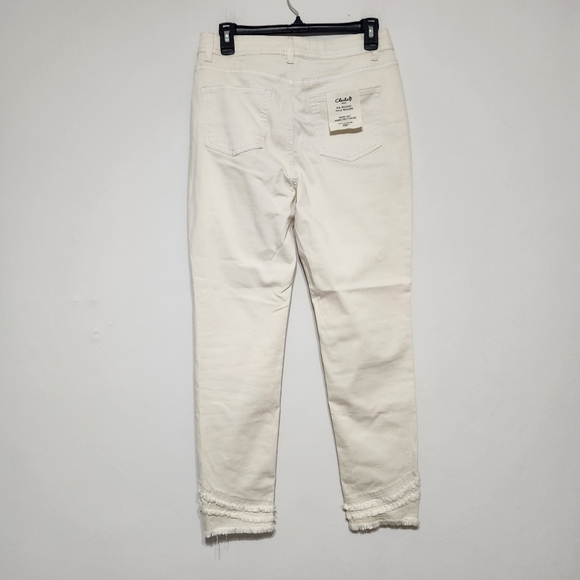 NWT Charlie B Fringe Cream Jeans Boho Western Coastal Cowgirl Country Chic 28/8 - Picture 6 of 16